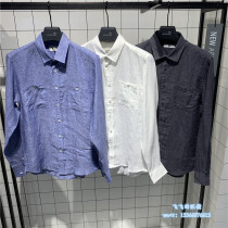 Mind Bridge Mens Spring Summer Korean Fashion Handsome Trend Linen Long Sleeve Shirt MRWS3102-698