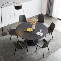 Italian-style Delifeng slate dining table multi-functional rotating round table modern minimalist restaurant home light luxury stretch table