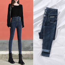 High-waisted jeans womens small feet nine points in the spring and autumn of 2021 new thin high wild womens tight pants