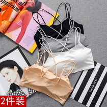 Girls Short Section Beauty Strap Chest Pad Camisole Wrap Breast Underwear High School Students Net Red Hot Style Gather Tube Top