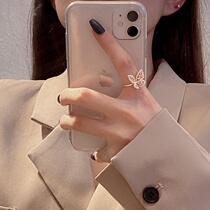 Butterfly ring female niche design fashion personality ins tide advanced sense Net red ring cold wind Pearl tail ring