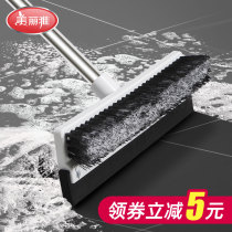 Two-in-one cleaning floor brush wiper integrated toilet floor brush long handle bristles bathroom tile cleaning brush