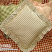 (Pastoral home) classic plaid fabric pillow pastoral cushion overall fabric home can be customized