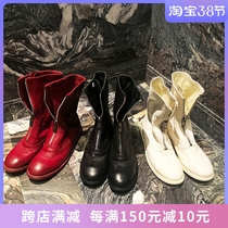 Special Price Clearance Warehouse Net Red Ghost Imperii Guidi Women Boots Zipper Martin Boots Slim Slim Boots Inglén Wind Genuine Leather Short Boots 210