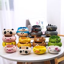 Creative gray tank living room large funnel type ashtray anti smoke smell car car female industrial wind extinguishing smoke slot custom logo