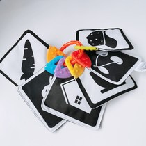 Neonatal baby baby black and white card early education visual pursuit stimulation visual card can bite tooth glue sound paper card