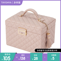 Variety house exquisite jewelry box Small fragrance earrings Earrings necklace Jewelry storage box Little heart pink mini