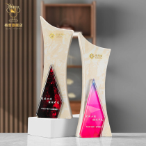 Marble color color printing crystal trophy custom authorization brand custom creative enterprise competition award souvenir