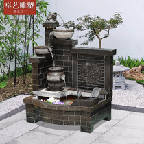 Stone tank fish tank flower pot indoor courtyard flowing water ornaments blue stone old stone water tank landscape water scene stone carving fish tank