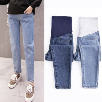 Pregnant women pants spring and autumn pregnant women jeans belly pants wear thin trousers loose wide legs Haren pants spring and summer clothes