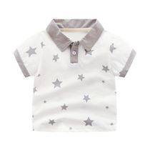 Cute Pocket Baby Shop Short Sleeve Turnover Shirt Pure Cotton Half Sleeve Head Thin Section 0-1 Year Old Baby Clothes Summer Dress Season