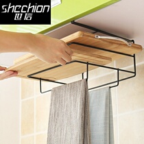 Multi-layer cabinet rack chopping board rack iron kitchen utensils hanging storage rack kitchen non-perforated board hanger wall hanging