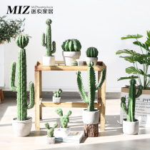 Meme Nordic ins emulated plant retro cement basin Green Planted Pendulum with Cactus Fairy Post Potted Plant