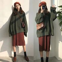  Maternity clothes autumn and winter clothes 2021 new suit fashion western style age-reducing tide mother sweater out spring and autumn two-piece suit