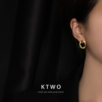 South Korea 2021 fashion new simple temperament irregular O-word stud earrings female advanced sense Net red tide earrings earrings