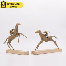 Modern Nordic Style Creative Metal Abstract Sculpture for Horse Pendulum Pieces Neoclassical Home Bookcase TV Cabinet Decorations