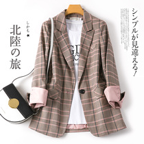 Tide brand Plaid small suit jacket women 2021 Spring and Autumn new leisure slim slim Korean suit coat tide