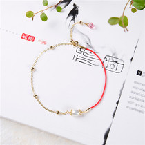 A Stone natural freshwater pearl transfer red rope anklet original exquisite jewelry gift to girlfriends