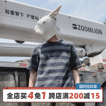 LMTNZD2021 Summer Short Sleeve Men Korean Tide Retro Striped Half Sleeve Casual Round Neck Cotton T-shirt Inwind