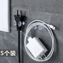 Plastic Plug Hook Transparent Power Hook Viscose Containing Nail-Free Adhesive Hook Wire Plug Sticking Bracket Hanger