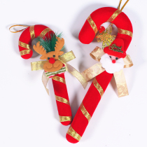 Christmas Decorations Red White Crutch Color Painted Crutch Dance Movie House Festive Season Daily Necessities Christmas Tree Pendants