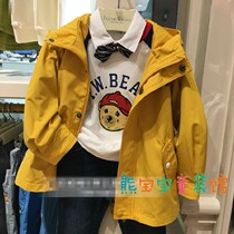 Girlsgarment coat Spring and Autumn New Costume Childrens Big Childrens Dressing Bear Yellow Dressing TKJT 97891O