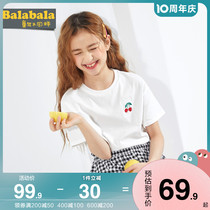 Ballabala girl short sleeve suit childrens tennis red ocean two sets 2021 summer dress new CUHK shorts