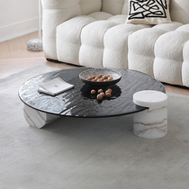Baxter water ripple coffee table Italian designer tempered glass marble Italian light luxury coffee table round