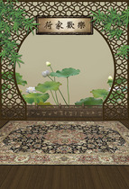 2019 exhibition family portrait costume background Chinese style cheongsam background Photo studio costume family portrait background FU-346