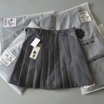 Q175 gray anti-gloss skirt 2021 summer new Korean college style high waist slim pleated skirt