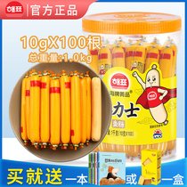 South Korea imported sea brand small lux fish sausage barrel 10g*100 baby original cod sausage 1kg baby snack