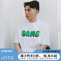 SAMESAME22SS pure cotton white printed short sleeve t-shirt male and female base 100 hitch-tying couples hit undershirt