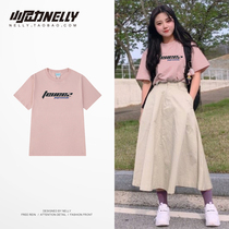 pink t-shirt short-sleeved men and women pure cotton loose Korean edition 2021 summer new item super fire cec printing top t-shirt ins