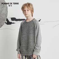 pomme Peng Ma early autumn new male and female children commuter loose design sense splicing pullover sweater AJB232220