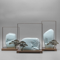 New Chinese modern creative iron art Ceramics Copper Pendulum-like Kitchen Cabinet Home Living Room TV Cabinet Xuan Guan Soft Adornment