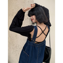 BAYUE August 2021 spring new female hottie top design sense niche sexy halter chic short t-shirt