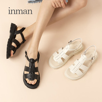 Inman womens shoes sandals 2021 new womens sandals womens summer flat thick soled Roman shoes open toe comfortable sandals women