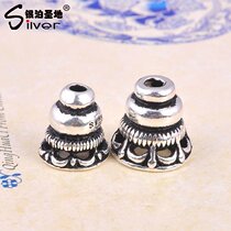 S925 pure silver Thai silver accessories lotus seat Buddhas head Buddha Tower diy hand string pearl moon Bodhi bracelet silver ornament