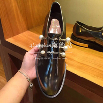 Hong Kong coliac womens shoes pearl shoes British Oxford shoes thick heel round head leather retro casual small leather shoes