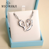 Necklace female choker light luxury niche design sense of men and women couples sterling silver lettering pendant simple platinum plated