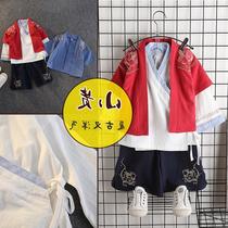 Autumn 2020 new childrens clothing boys costume Hanfu childrens ethnic style suit Chinese style Chinese Chinese style Guoxiao Tang suit