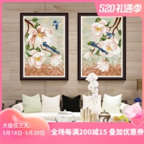 KS cross embroidered icing on top of 2020 new living room Xuanguan Restaurant scenery series Full embroidered self-embroidered