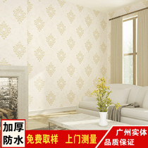 European wall fabric luxury high-end living room seamless wall cloth high precision embroidery dark bristle cloth