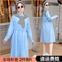 Pregnant womens dress autumn suit fashion mid-pregnancy skirt spring and autumn pregnant womens new long autumn and winter