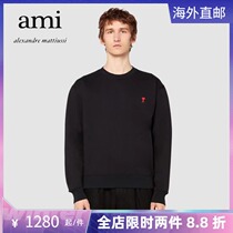 Ami Paris 21 autumn winter new round collar loose sleeve head long sleeve male and female identical small red loving embroidered sweater