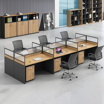 Screen Desk Chair Composition 4 6 People Position Staff Office Brief Modern Office Partition Employee Card Seats