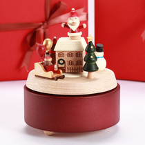 jeancard music box music box wooden snowman to send girls girls childrens Birthday Valentines Day gift rotation