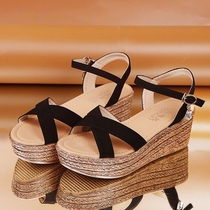 2021 New cool shoes Female Han version Slope heel 100 lap high heel Toes Waterproof Terrace with fish Mouth womens shoes