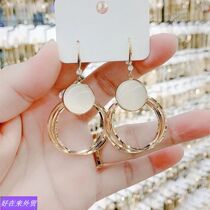 Personality geometric Circle Ear hook temperature earrings