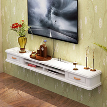 Solid Wood narrow TV cabinet wall-mounted simple modern living room simple TV cabinet mini bedroom hanging wall high cabinet